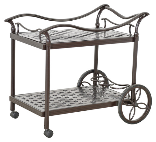 Savannah Outdoor Aluminum Serving Tea Cart Room Scene