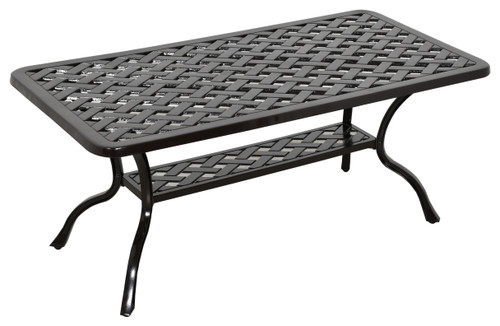 Savannah Outdoor Aluminum  Coffee Table Close Up Image