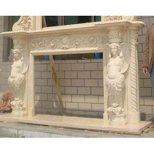 Exotic Egyptain Beige Marble Mantel