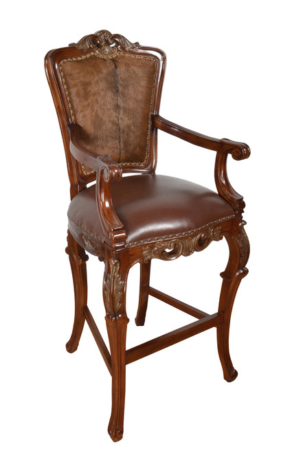Fur Leather Bar Stool Seating Bar Furniture Bar Game Hide Leather Hardwood