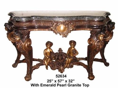 Cupid Wall Table with Marble Top