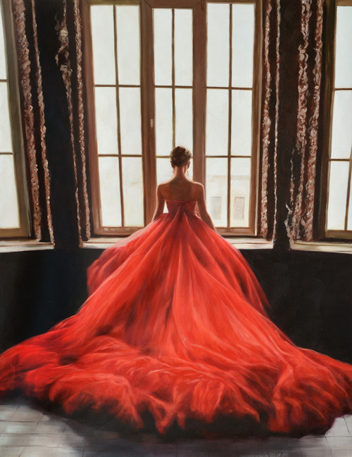 Red Dress in Window Gallery Wrap