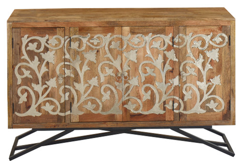 The Brass Scroll Mango Credenza 68 Inches