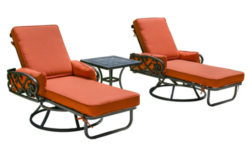 Chillounger Swivel Loungers and Side Table Set of 3 (KIT)