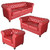 Classic Chesterfield Red Sofa Set of 3 Close Up Image