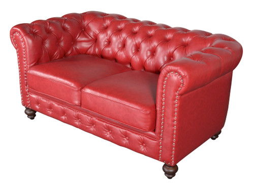 Classic Chesterfield  Loveseat Red