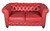 Classic Chesterfield  Loveseat Red Close Up Image
