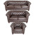 Classic Chesterfield Brown Sofa Set of 3 (KIT) Room Scene