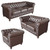 Classic Chesterfield Brown Sofa Set of 3 (KIT) Close Up Image