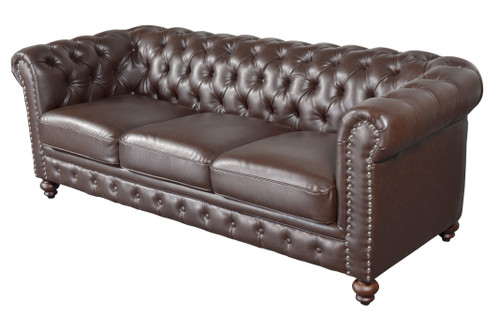 Classic Chesterfield Brown Sofa