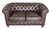 Classic Chesterfield Loveseat Brown Close Up Image