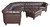 Classic Chesterfield Brown Sectional with Ottoman (KIT) Room Scene