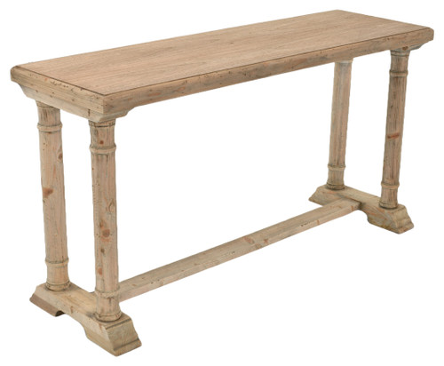 Farmhouse Wood Natural Console Sofa Hall Table Room Scene