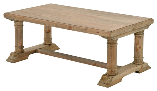 Farmhouse Reclaimed Wood Natural Coffee Cocktail Table 52.5 Inches