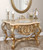 Platine Hand Carved Vanity  w Sink and Creama Marfil Marble