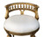 Gold Genoa Cream Vanity Chair Close Up Image