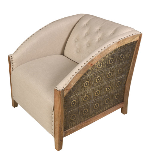 Arabesque Panel Design Wood Chair 30 Inches