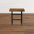 Wood and Industrial Iron Mango Parquet Lamp Table 24 Inch Room Scene