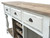Farmhouse Console Wine Rack White Chalk Finish and Natural Top Close Up Image