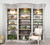 Mystique Gray Buckingham Curved Library Bookcase Room Scene