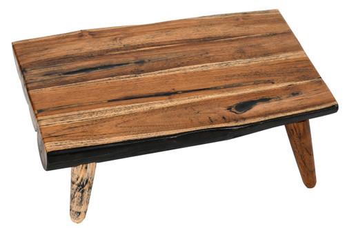 Mountain Studios Double Cutting Board Charcuterie Stand on Legs 20 Inches Natural Teak