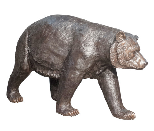 Bronze American Black Papa Bear Standing  65 Inches Long