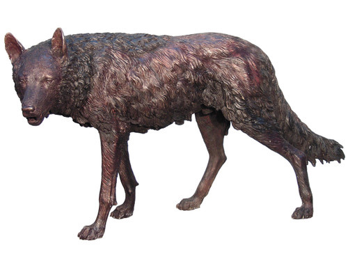 Bronze Wolf Standing 54 Inches Long