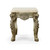 Platine Lion Side Table Hand Carved Mahogany with Creama Marfil Marble Top 26 Inch Tall