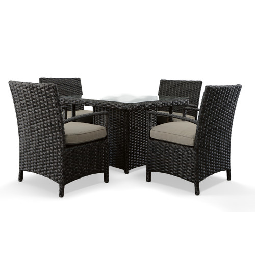 Lichfield 5 Piece Wicker Outdoor Dining Set Brown