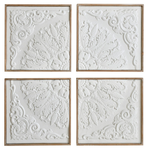Set of 4 White Wall Panel D?cor