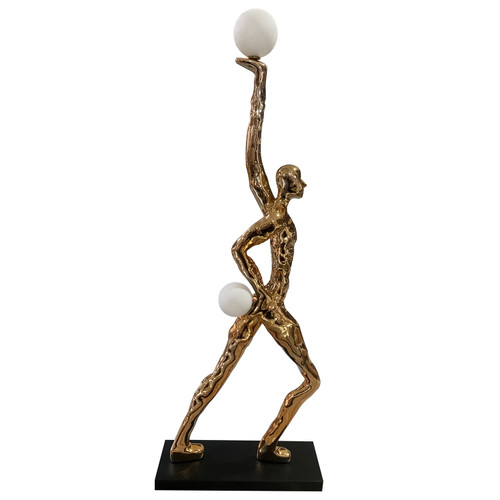 French Gold Abstract Fashion Statue Floor Lamp 33H
