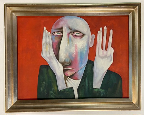 Portrait of Sad  Man  Framed 30x40