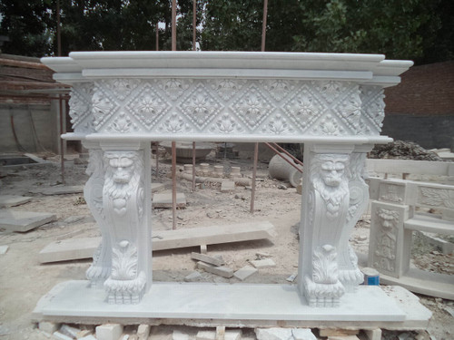 White Marble Mantel (Open 42.16 x 42.16)