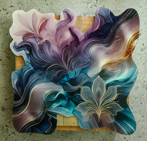 Floral Whirlwind Acrylic Wall Art 48x48