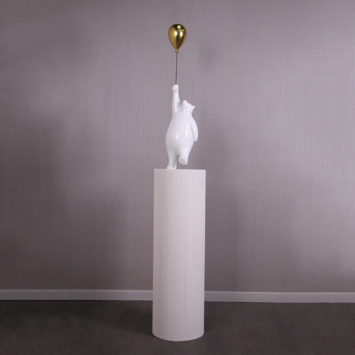 Bear with Balloon on Groovy Pedestal