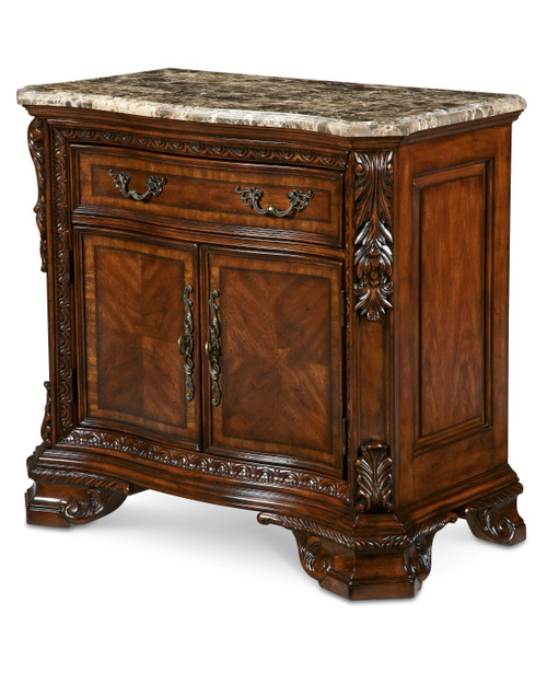 Old World- Stone Top Door Nightstand