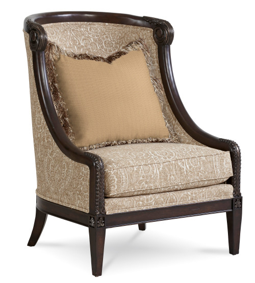 509 - Giovanna  Collection European-inspired Transitional  Giovanna Carved Wood Accent Chair