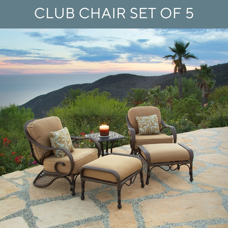 Grand Bonaire Weave Outdoor Club Chair Set of 5