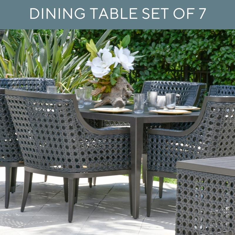 Monterey Outdoor Dining Table Set Of 7 (KIT)