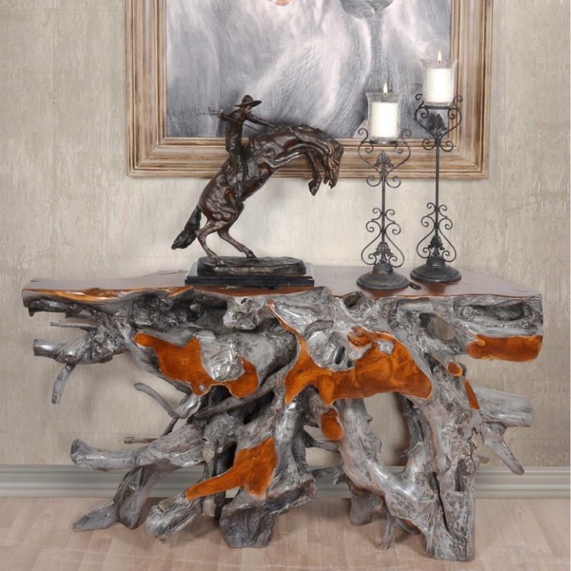 Natural Teak Root Console